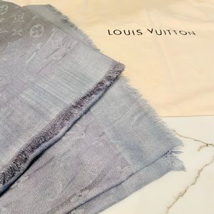 CLASSIQUE Louis Vuitton MONOGRAM SHAWL gray/blue